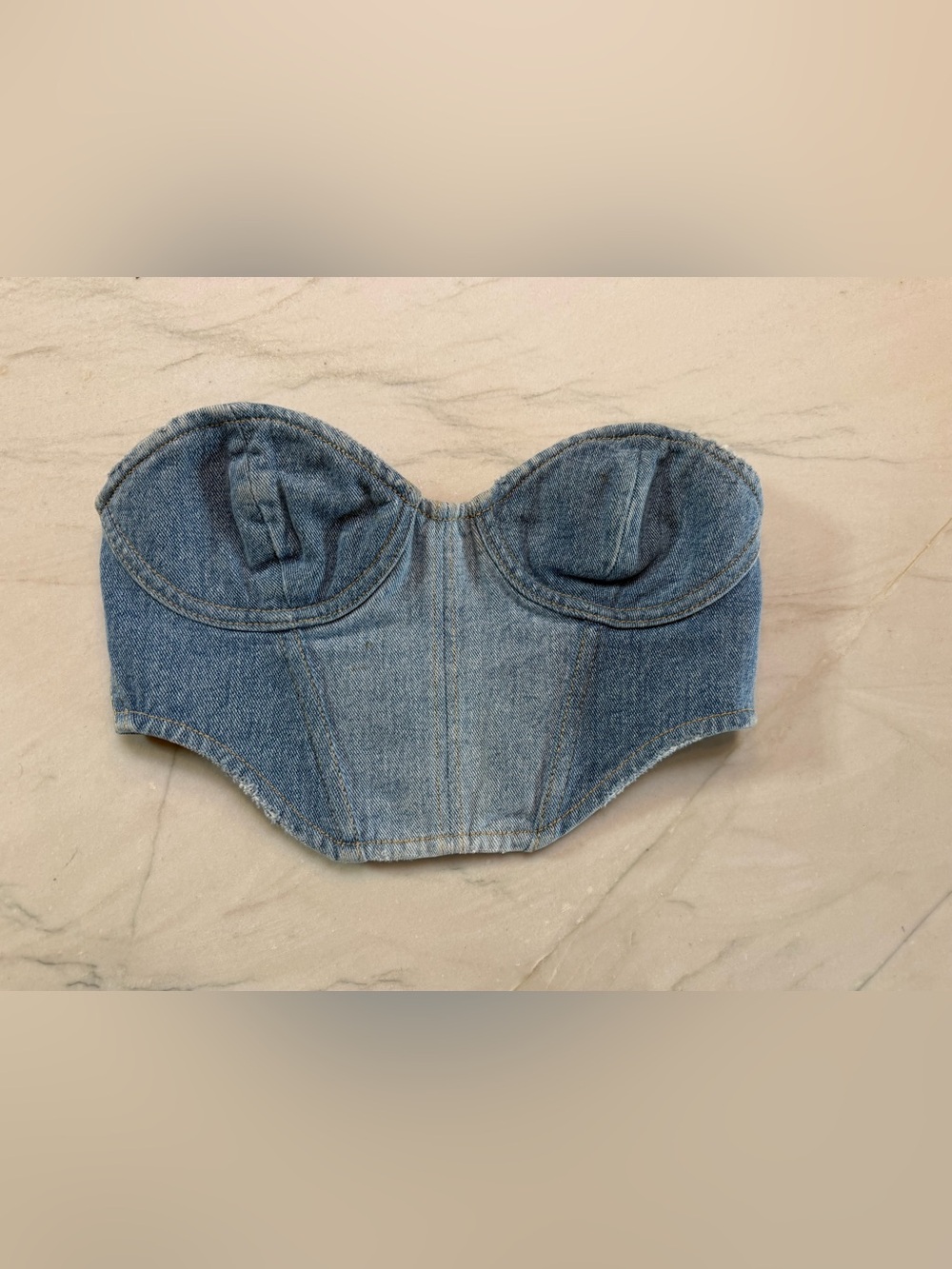 RETROFÊTE Allie Denim Top Blue XS